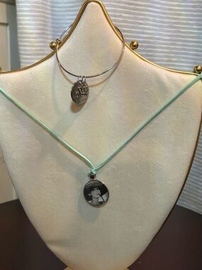 Vintage-Inspired Boho Photo Necklace Set+ “She Believed She Could” Charm Bangle